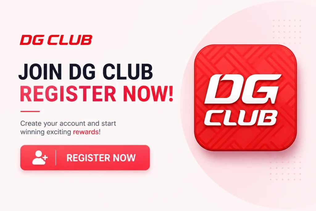 DG Club register now button and account signup hero banner